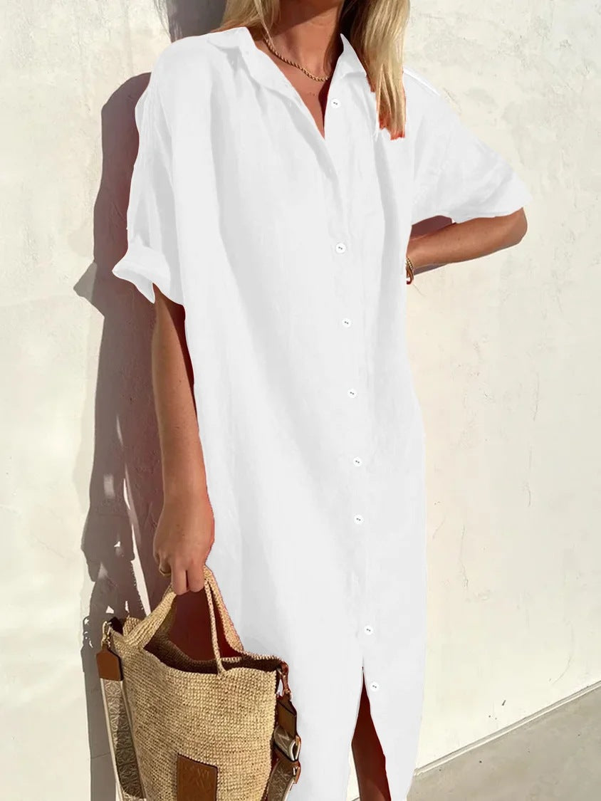 Casual Loose Cotton Long Shirt