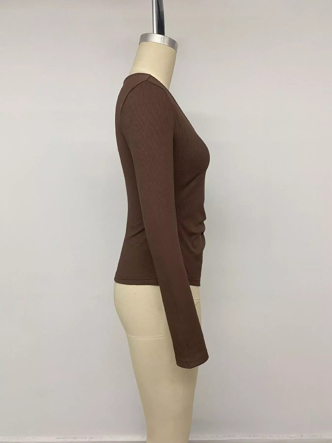 Metal Buckle Detail Surplice T-Shirt
