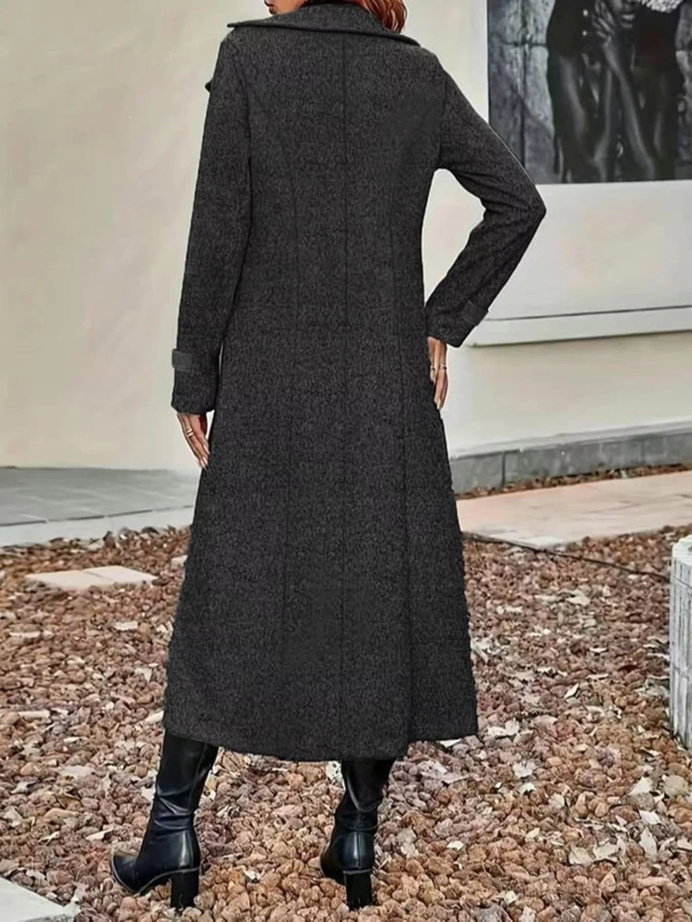 Full Size Double-Breasted Longline Trench Coat Plus Size