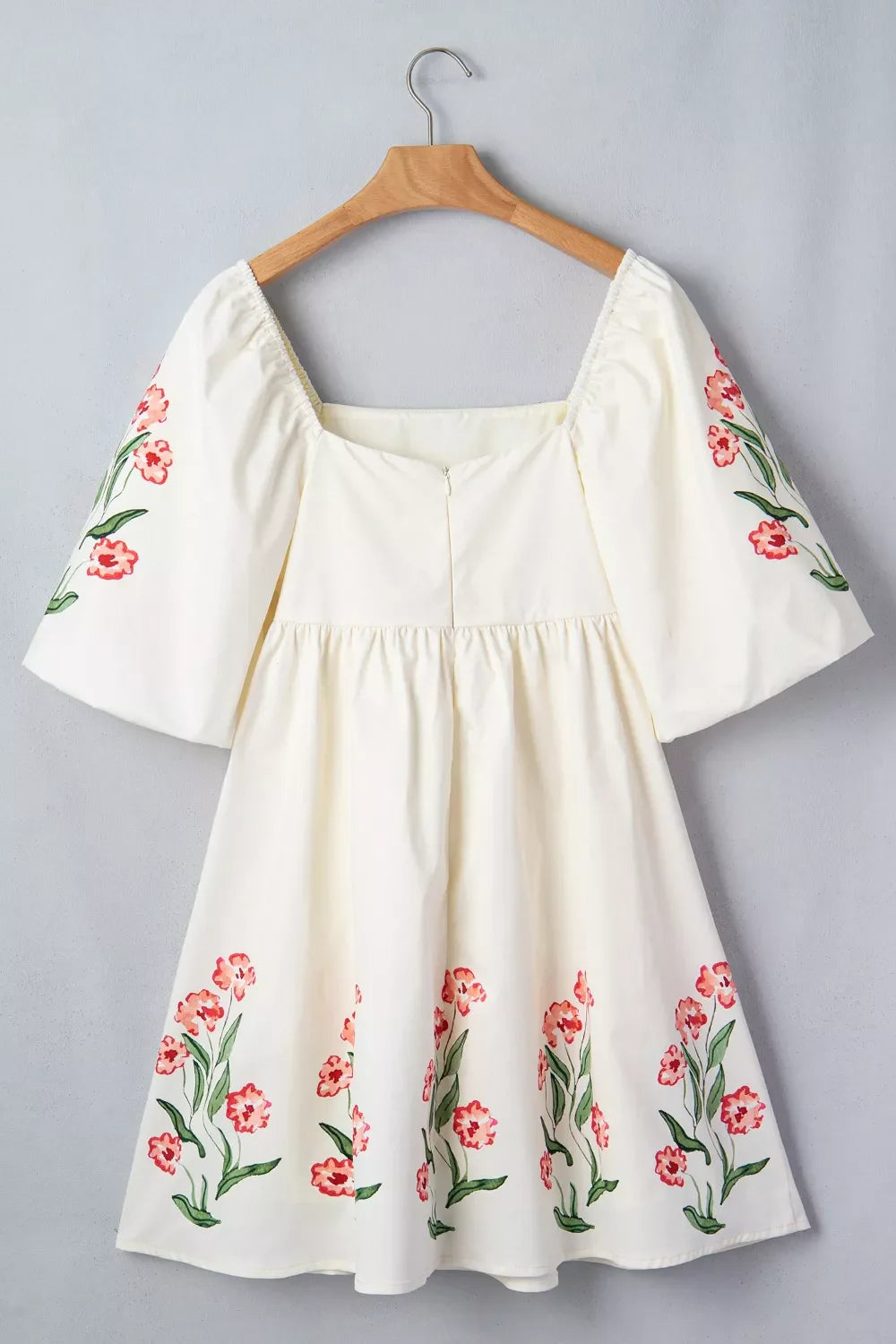 Floral Puff Sleeve Babydoll Dress