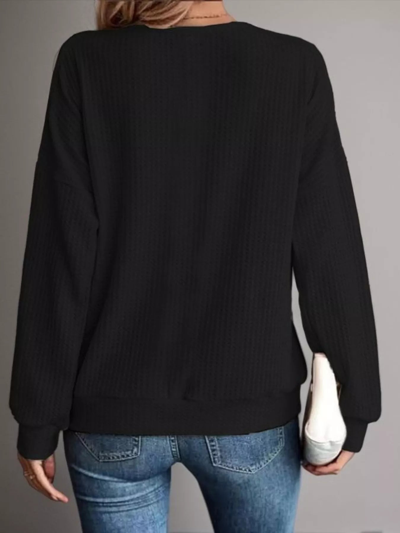 Solid Color Cold Shoulder Long Sleeve T-Shirt