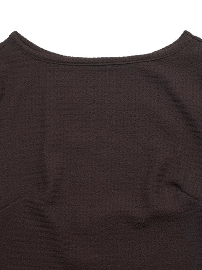 Long-Sleeve Waffle Knit Bodycon Mini Dress