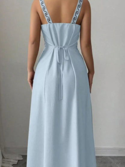 Floral Sleeveless Maxi Dress with Side Slit