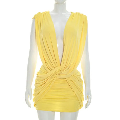 Crisscross Sleeveless Pleated Dress