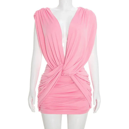 Crisscross Sleeveless Pleated Dress