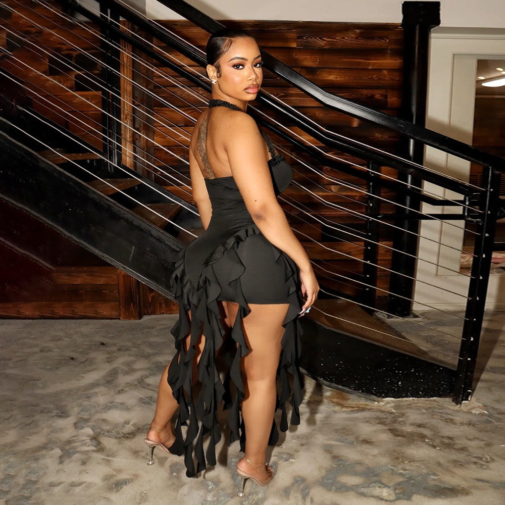 Halter Fringe Bodycon Dress