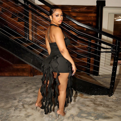 Halter Fringe Bodycon Dress
