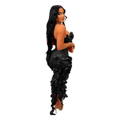 Strapless Ruffled Bodycon Dress