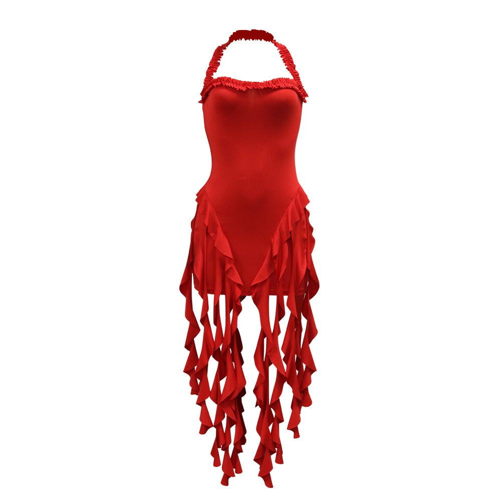Halter Fringe Bodycon Dress