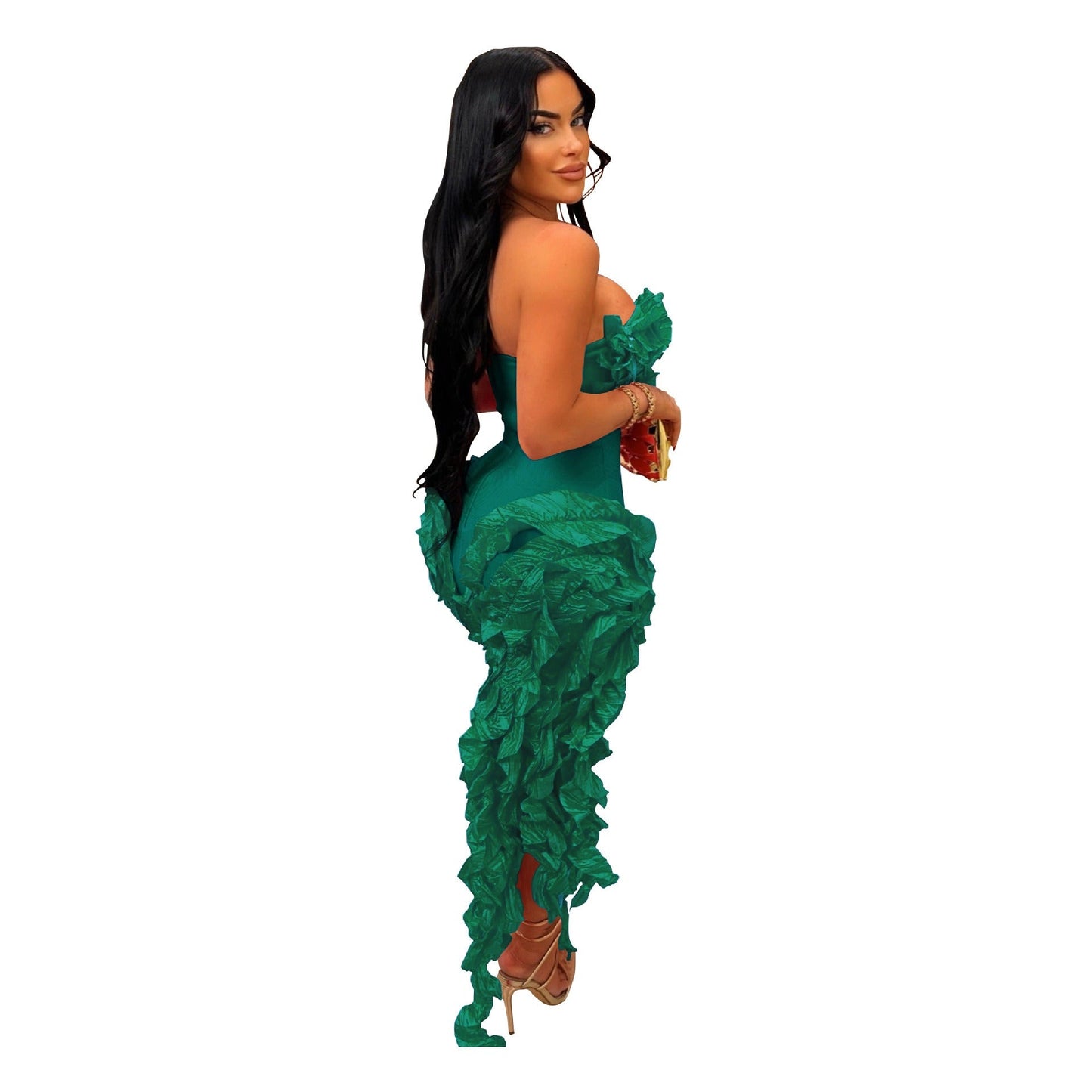 Strapless Ruffled Bodycon Dress