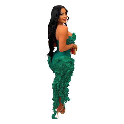 Strapless Ruffled Bodycon Dress
