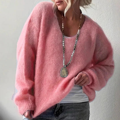 Soft Fluffy V-Neck Sweater for Women